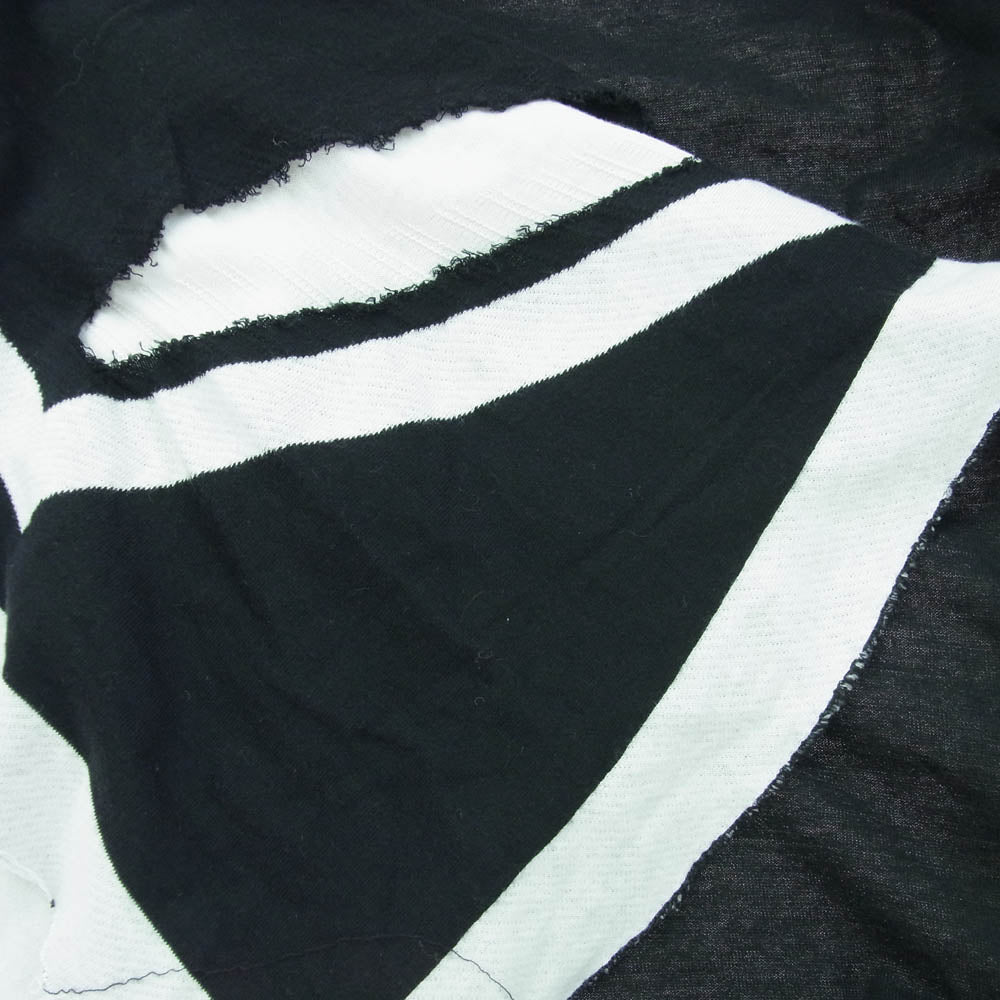 FUMITO GANRYU フミトガンリュウ FU2-CU-01 SEAMLESS SQUARE T-SHIRT シームレス 変形 ポンチョ  Tシャツ カットソー ブラック系 ホワイト系 2【中古】