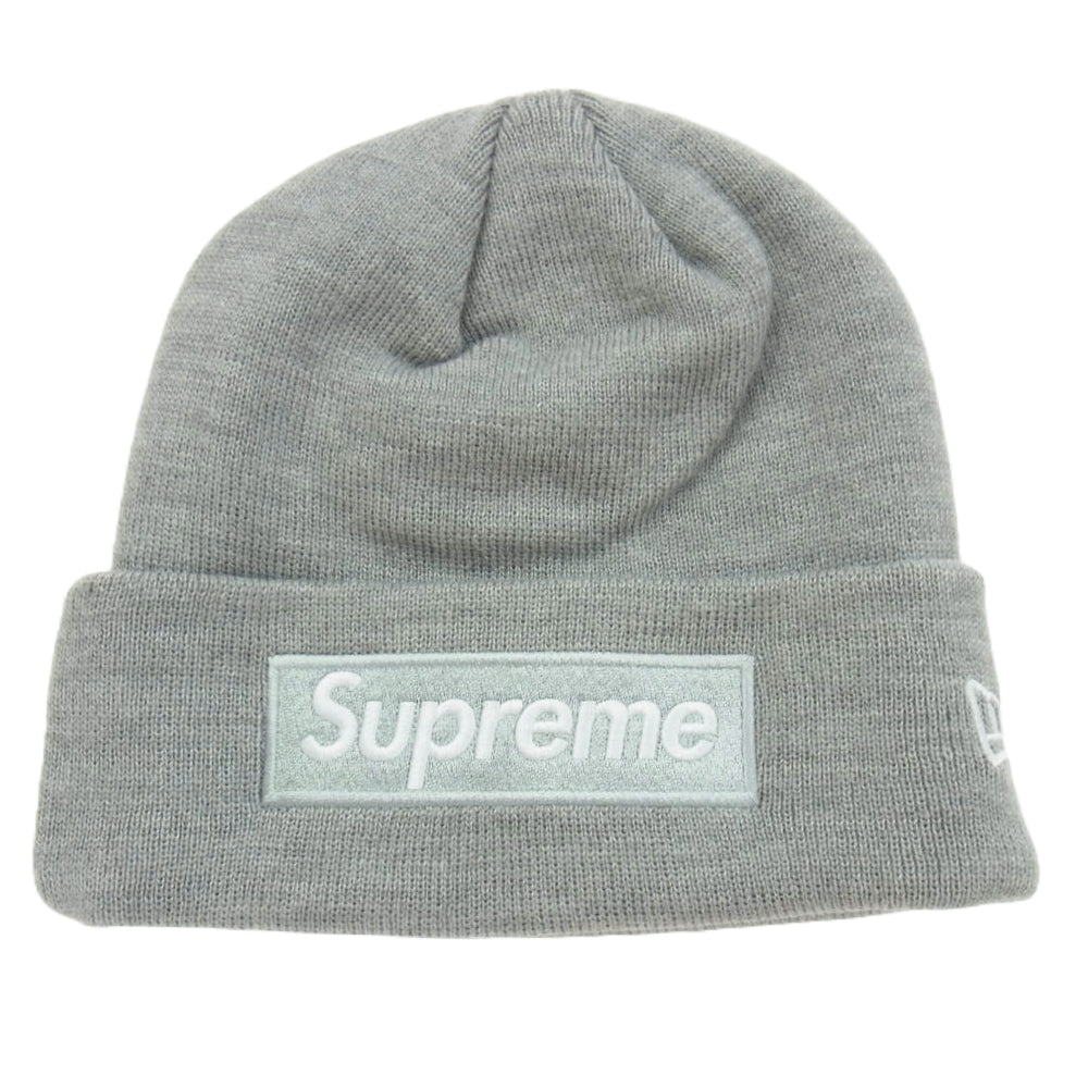 Supreme シュプリーム 24AW New Era Box Logo Beanie ニューエラ ボックスロゴ ビーニー ニット帽 グレー系【美品】【中古】
