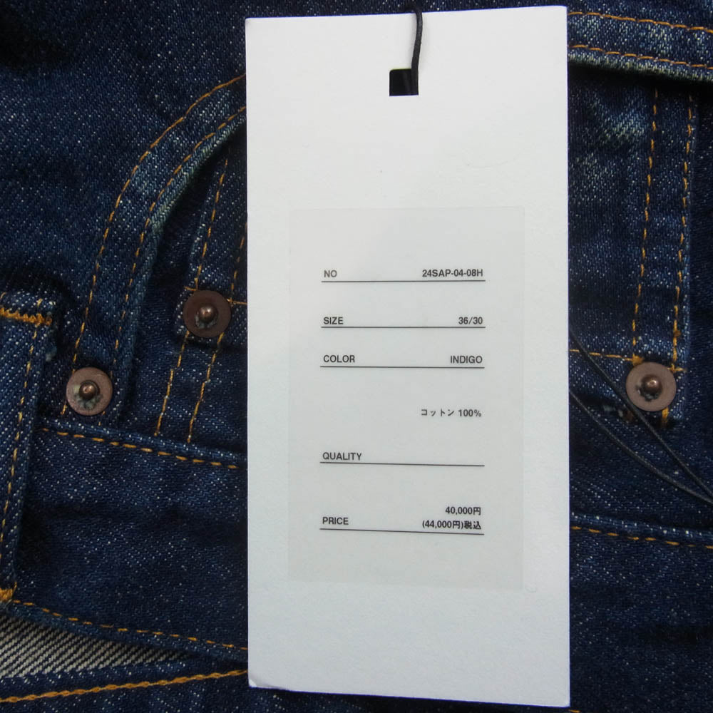 A.PRESSE アプレッセ 24SS 24SAP-04-08H Washed Denim Pants E ウォッシュド デニムパンツ ジーンズ インディゴブルー系 36/30【中古】