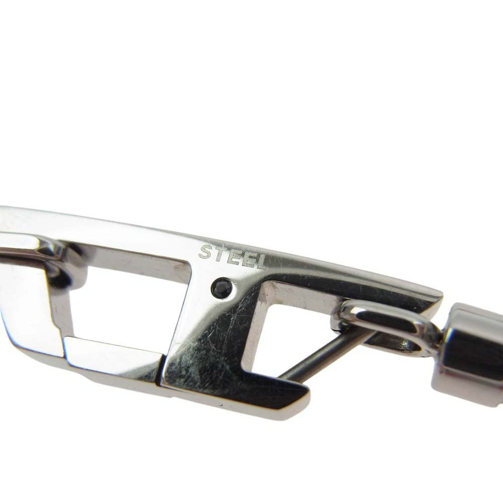 DIESEL ディーゼル Dロゴ プレート ネックレス シルバー系 ブラック系【中古】