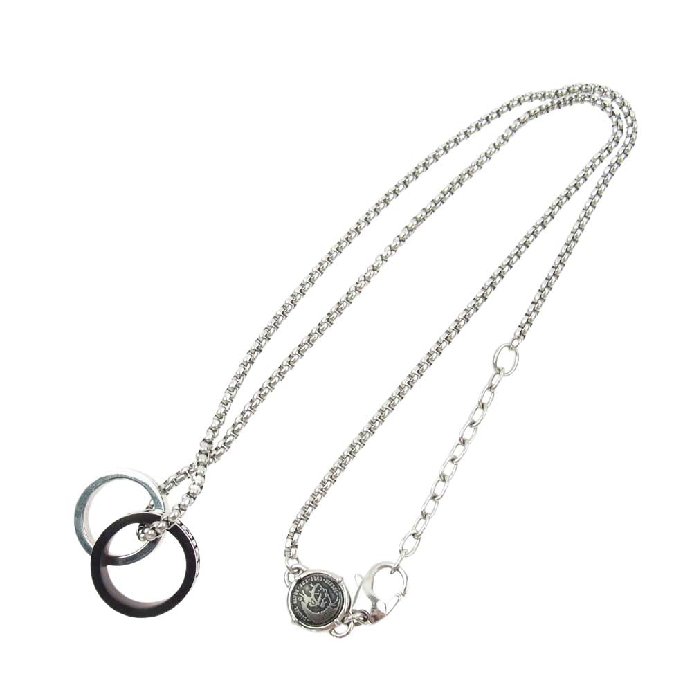 DIESEL ディーゼル ダブル リング ネックレス シルバー系【中古】