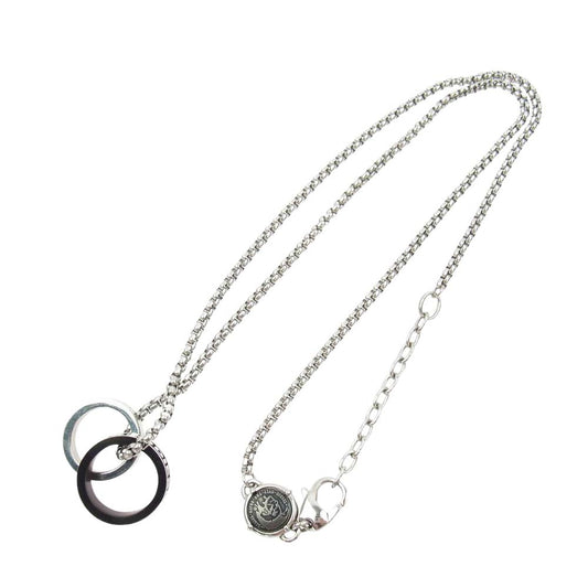 DIESEL ディーゼル ダブル リング ネックレス シルバー系【中古】
