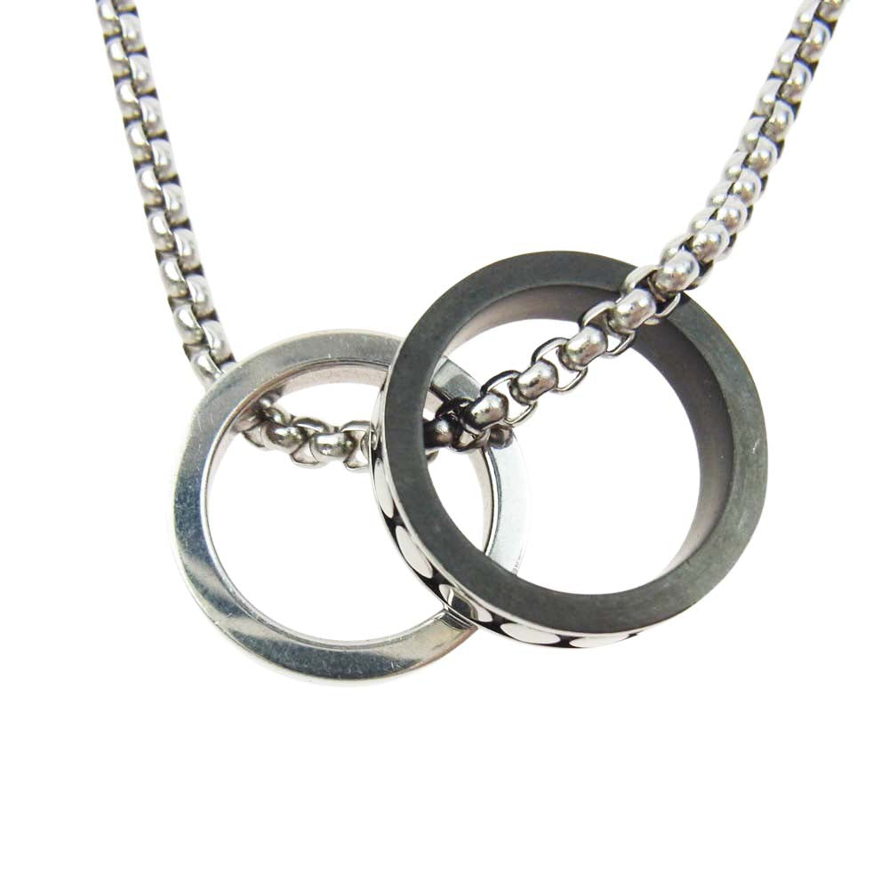 DIESEL ディーゼル ダブル リング ネックレス シルバー系【中古】