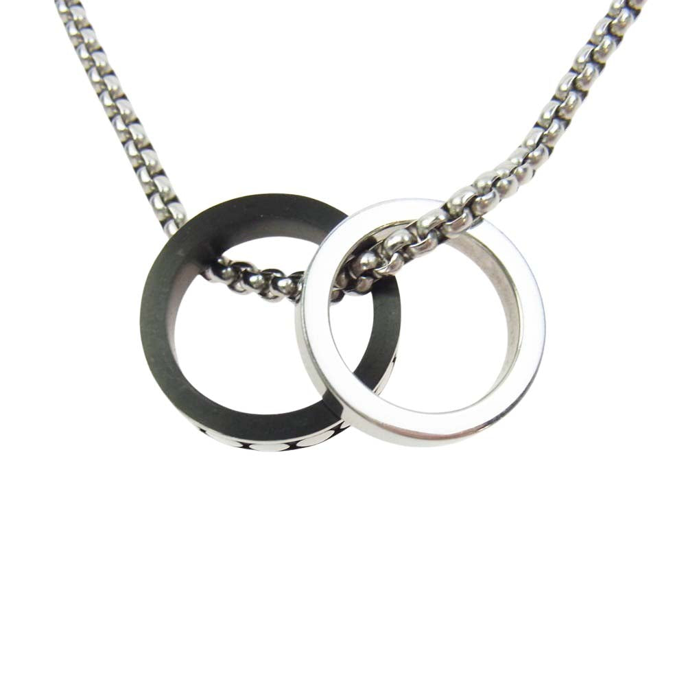 DIESEL ディーゼル ダブル リング ネックレス シルバー系【中古】