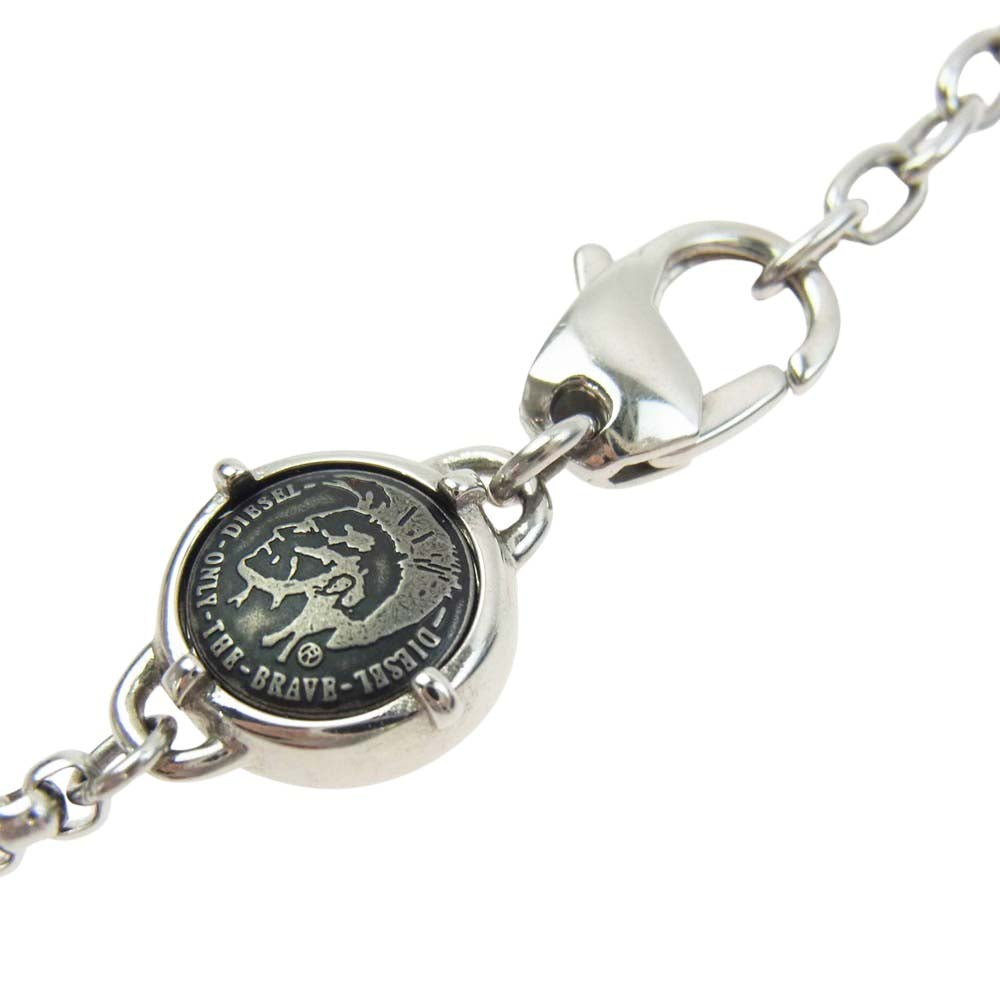 DIESEL ディーゼル ダブル リング ネックレス シルバー系【中古】