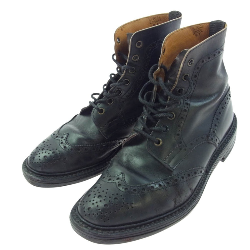 Tricker's トリッカーズ MALTON モールトン レースアップ レザー ブーツ ブラック系【中古】