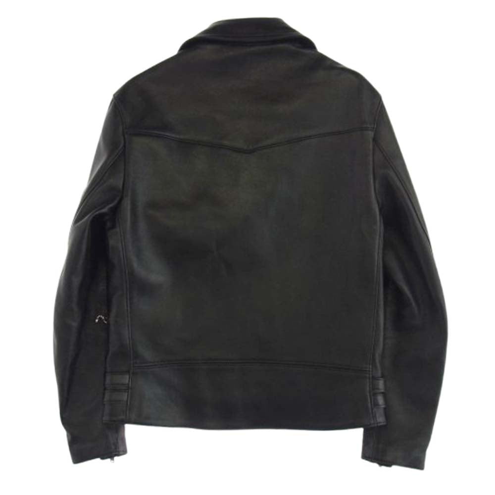 トリプルシックス レザー ウェア LJM-1 日本製 SHEEP SKIN シープ スキン ダブル ライダース ジャケット 羊革 レザー ブラック系 36【中古】