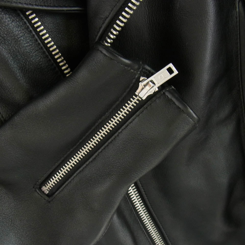 トリプルシックス レザー ウェア LJM-1 日本製 STEER HIDE ステア ハイド ダブル ライダース ジャケット 牛革 レザー ブラック系 38【中古】