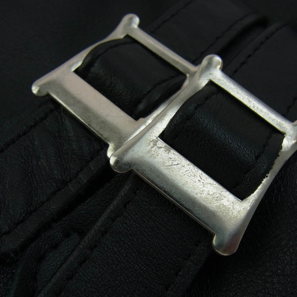 トリプルシックス レザー ウェア LJM-1 日本製 STEER HIDE ステア ハイド ダブル ライダース ジャケット 牛革 レザー ブラック系 38【中古】