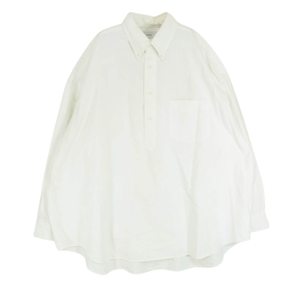 GRAPHPAPER グラフペーパー 22AW GM224-50042B OVERSIZED BD PULLOVER SHIRT  オーバーサイズ プルオーバー ボタンダウン 長袖 シャツ ホワイト系 F【中古】
