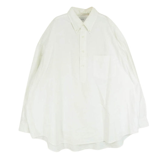 GRAPHPAPER グラフペーパー 22AW GM224-50042B OVERSIZED BD PULLOVER SHIRT  オーバーサイズ プルオーバー ボタンダウン 長袖 シャツ ホワイト系 F【中古】