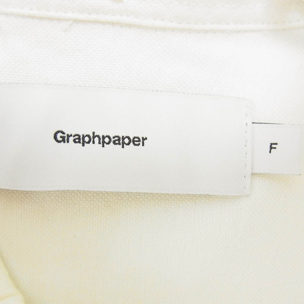 GRAPHPAPER グラフペーパー 22AW GM224-50042B OVERSIZED BD PULLOVER SHIRT  オーバーサイズ プルオーバー ボタンダウン 長袖 シャツ ホワイト系 F【中古】