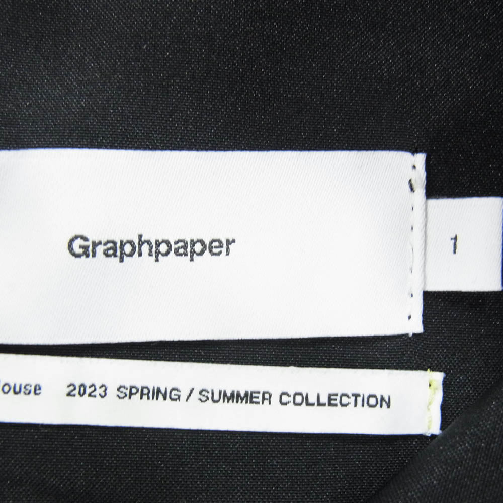 GRAPHPAPER グラフペーパー 23SS GM231-40026 Semi-Dull Poplin Track Pants 強撚コットン ポプリン トラックパンツ イージーパンツ ブラック系 1【中古】