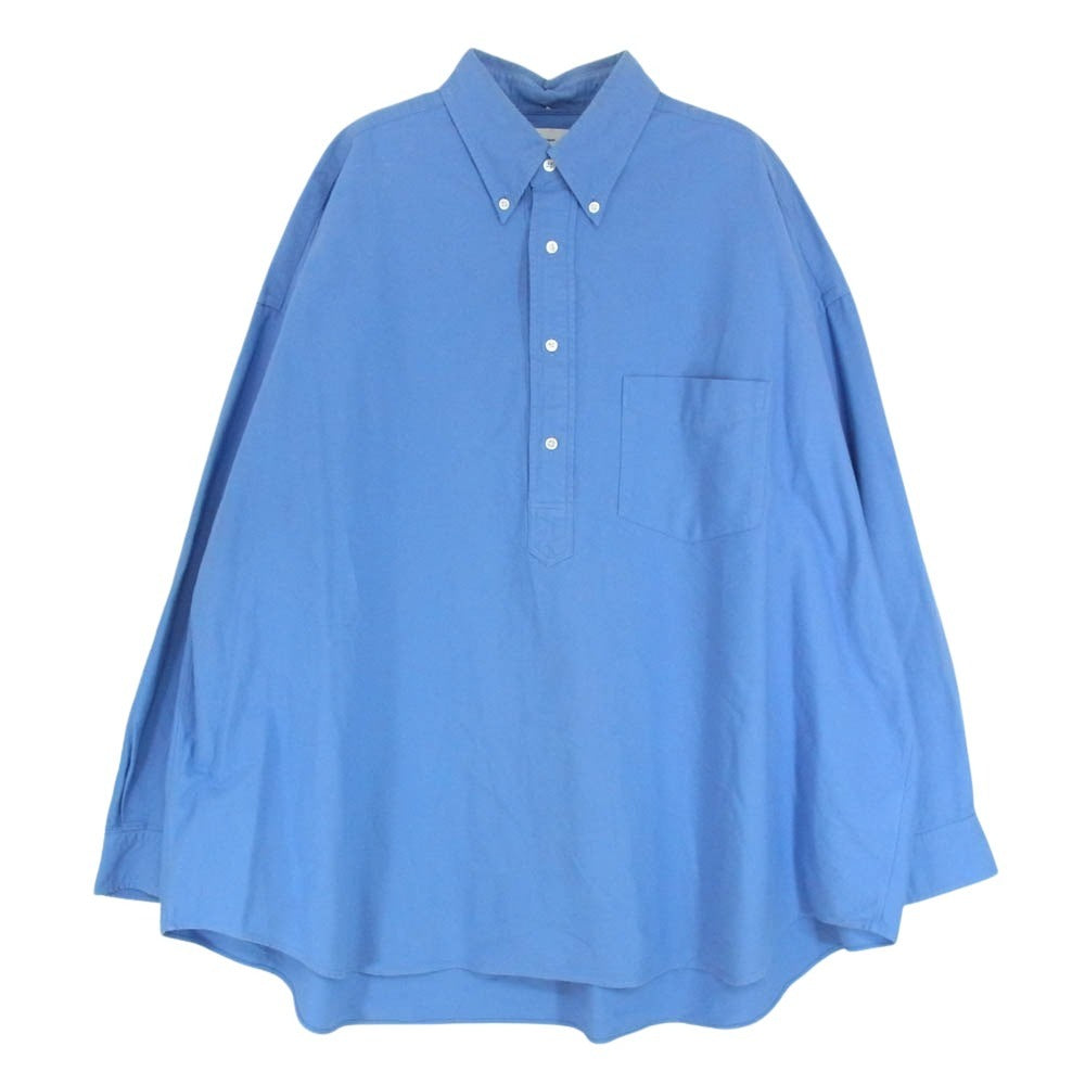 GRAPHPAPER グラフペーパー 22AW GM224-50042B OVERSIZED BD PULLOVER SHIRT オーバーサイズ プルオーバー ボタンダウン 長袖 シャツ ブルー系 F【中古】