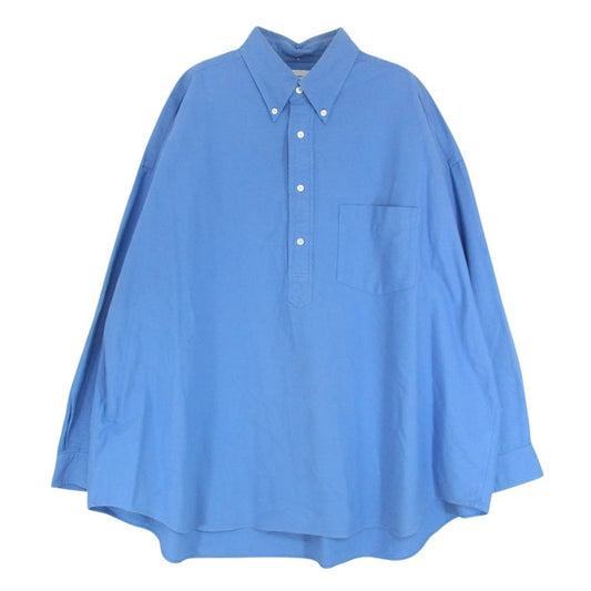 GRAPHPAPER グラフペーパー 22AW GM224-50042B OVERSIZED BD PULLOVER SHIRT オーバーサイズ プルオーバー ボタンダウン 長袖 シャツ ブルー系 F【中古】