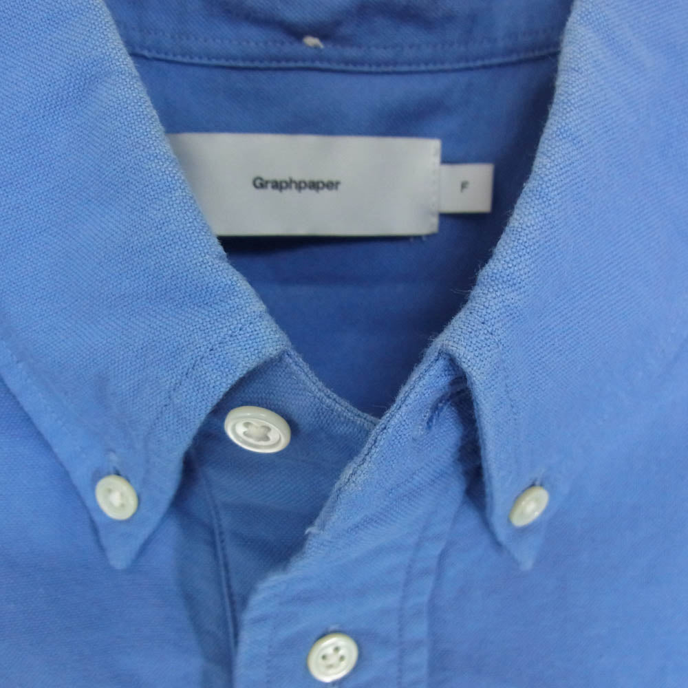 GRAPHPAPER グラフペーパー 22AW GM224-50042B OVERSIZED BD PULLOVER SHIRT オーバーサイズ プルオーバー ボタンダウン 長袖 シャツ ブルー系 F【中古】