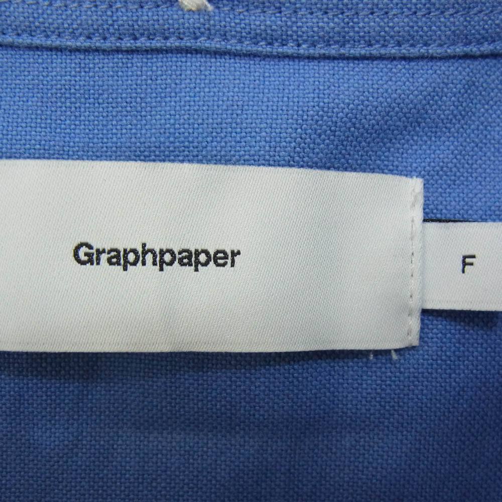 GRAPHPAPER グラフペーパー 22AW GM224-50042B OVERSIZED BD PULLOVER SHIRT オーバーサイズ プルオーバー ボタンダウン 長袖 シャツ ブルー系 F【中古】