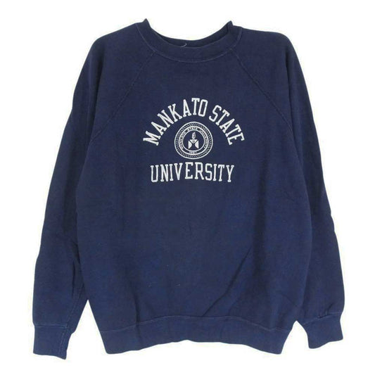 Champion チャンピオン 80's トリコタグ カレッジプリント スウェット ネイビー系 M【中古】