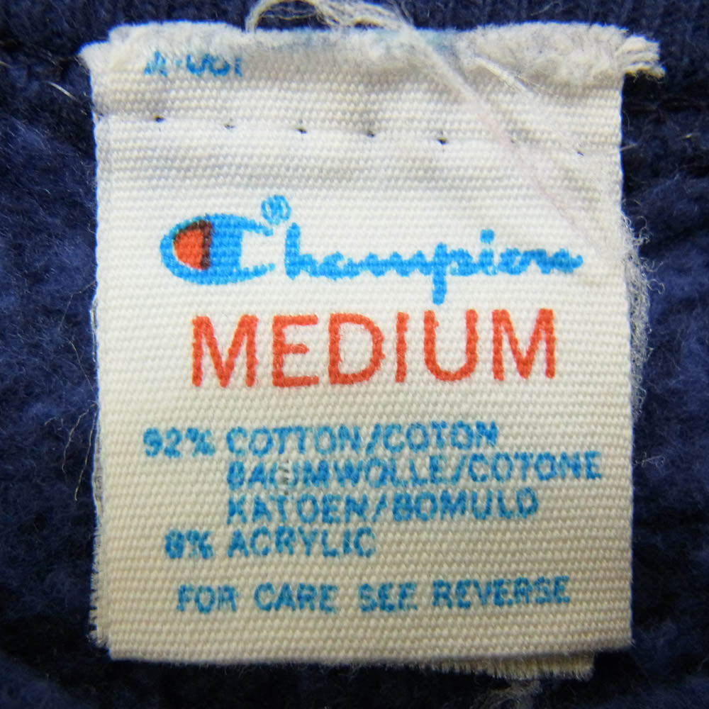 Champion チャンピオン 80's トリコタグ カレッジプリント スウェット ネイビー系 M【中古】