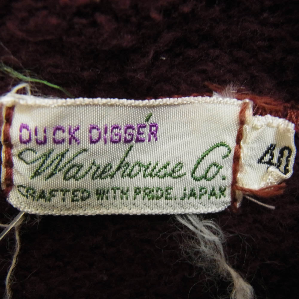 WAREHOUSE ウエアハウス DUCK DIGGER セパレートポケット セットインフード スウェット パーカー エンジ系 40【中古】