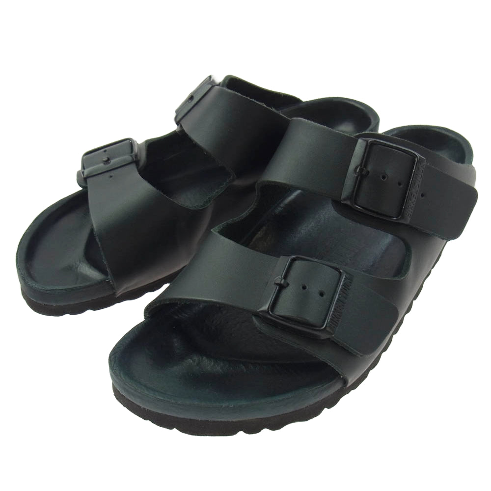 BIRKENSTOCK ビルケンシュトック ARIZONA アリゾナ レザー サンダル ブラック系 ダークグリーン系 37【中古】