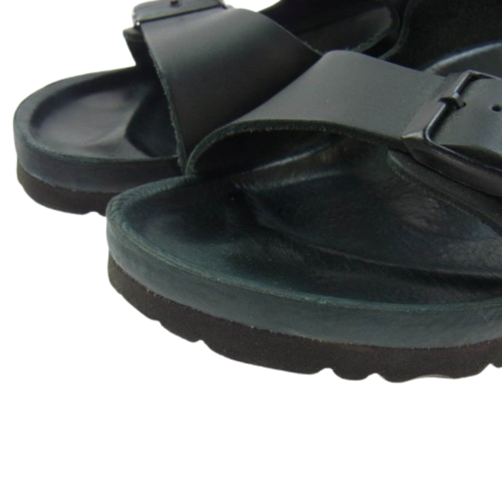 BIRKENSTOCK ビルケンシュトック ARIZONA アリゾナ レザー サンダル ブラック系 ダークグリーン系 37【中古】