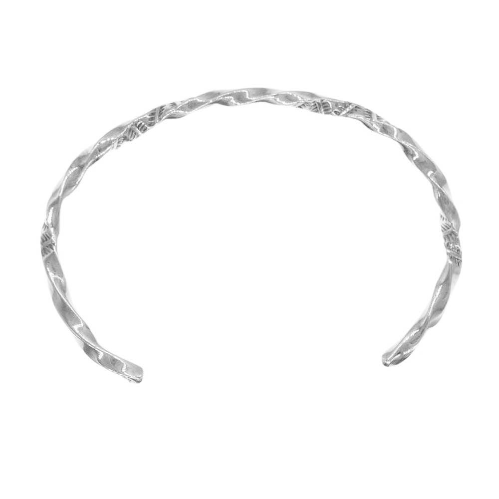 レザーアンドシルバーモト NATIVE STAMP BANGLE NARROW ネイティブ スタンプ バングル シルバー系【中古】