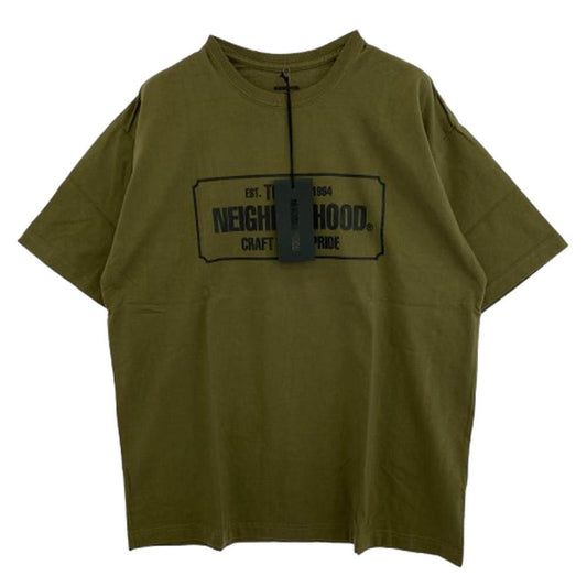 NEIGHBORHOOD ネイバーフッド 222PCNH-ST01 Tokyo Craft with Pride Tee フロントプリント Tシャツ 半袖カットソー カーキ カーキ系 XL【新古品】【未使用】【中古】