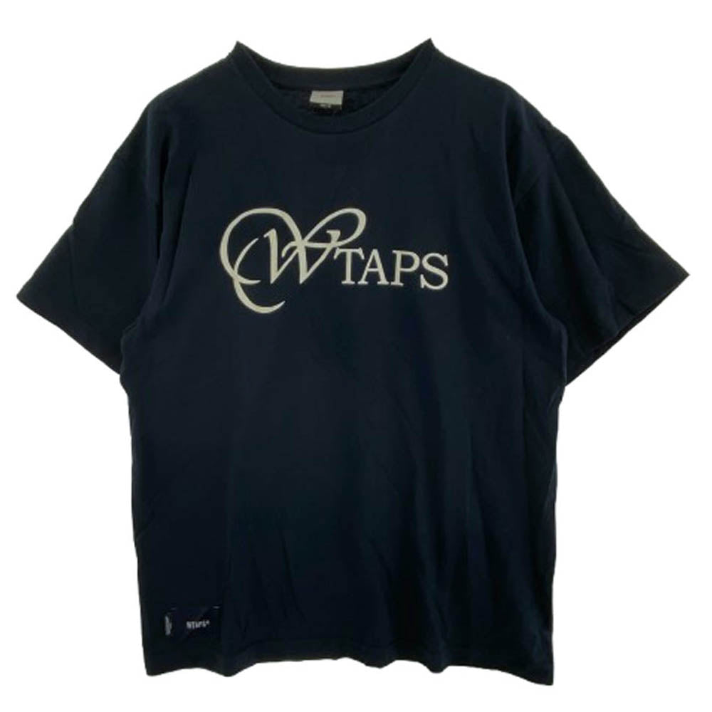 WTAPS ダブルタップス 22SS 221ATDT-STM04S WHIP SS COTTON フロントロゴプリント Tシャツ 半袖 ネイビー系 2【中古】