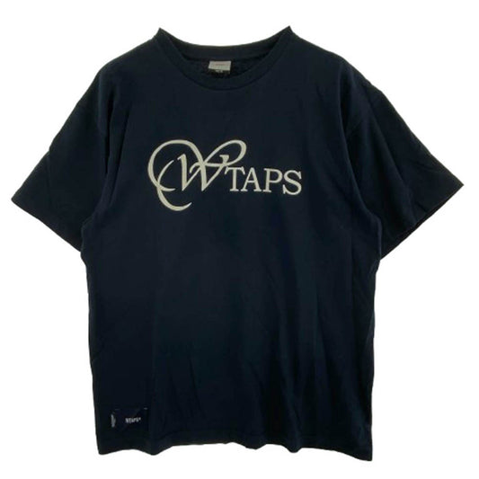 WTAPS ダブルタップス 22SS 221ATDT-STM04S WHIP SS COTTON フロントロゴプリント Tシャツ 半袖 ネイビー系 2【中古】