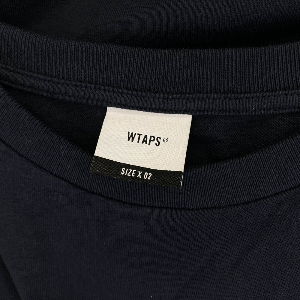 WTAPS ダブルタップス 22SS 221ATDT-STM04S WHIP SS COTTON フロントロゴプリント Tシャツ 半袖 ネイビー系 2【中古】
