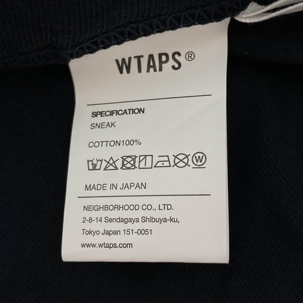 WTAPS ダブルタップス 22SS 221ATDT-STM04S WHIP SS COTTON フロントロゴプリント Tシャツ 半袖 ネイビー系 2【中古】