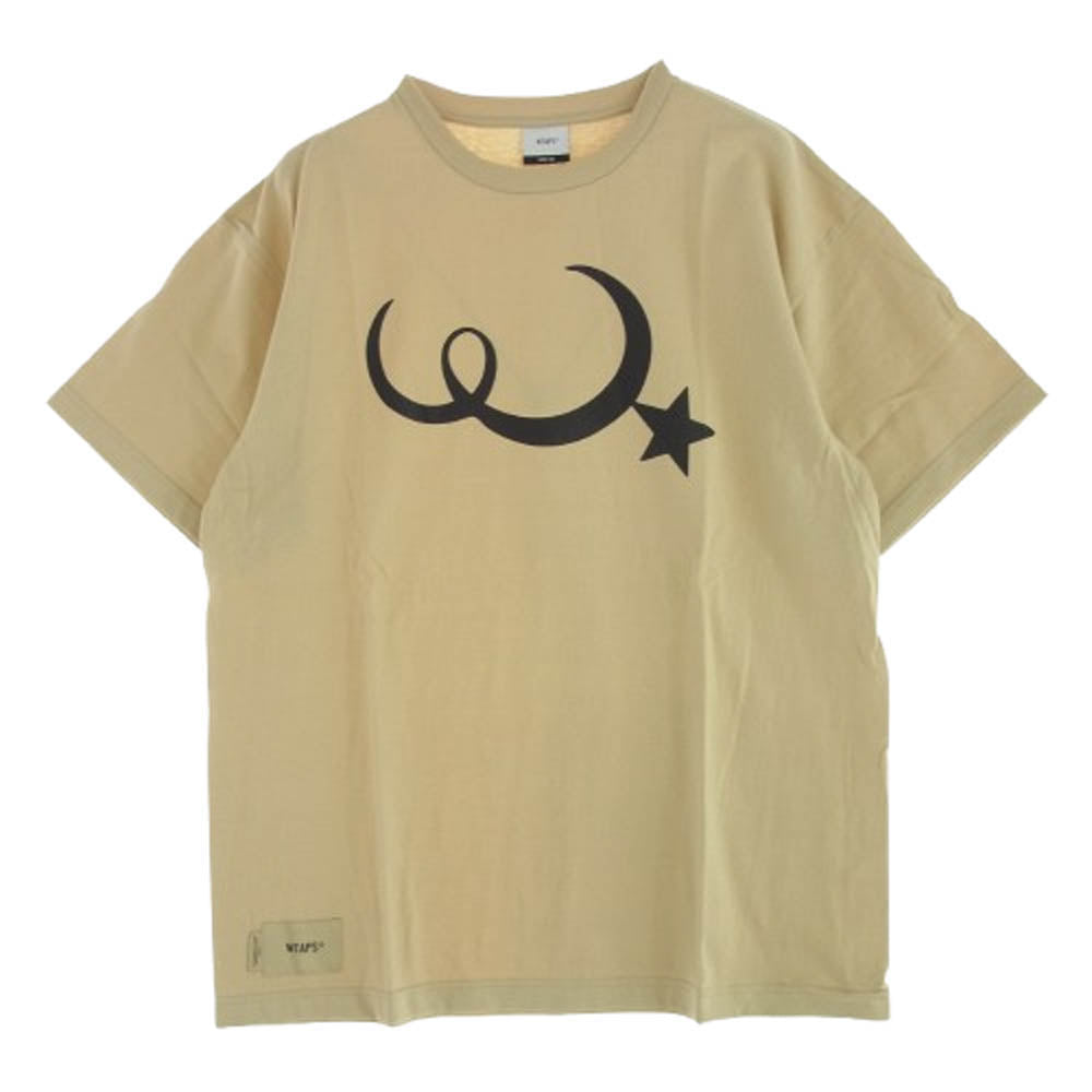 WTAPS ダブルタップス 22SS 221ATDT-STM03S MOON&STAR SS COTTON ムーン&スター 半袖 Tシャツ ベージュ系 2【美品】【中古】