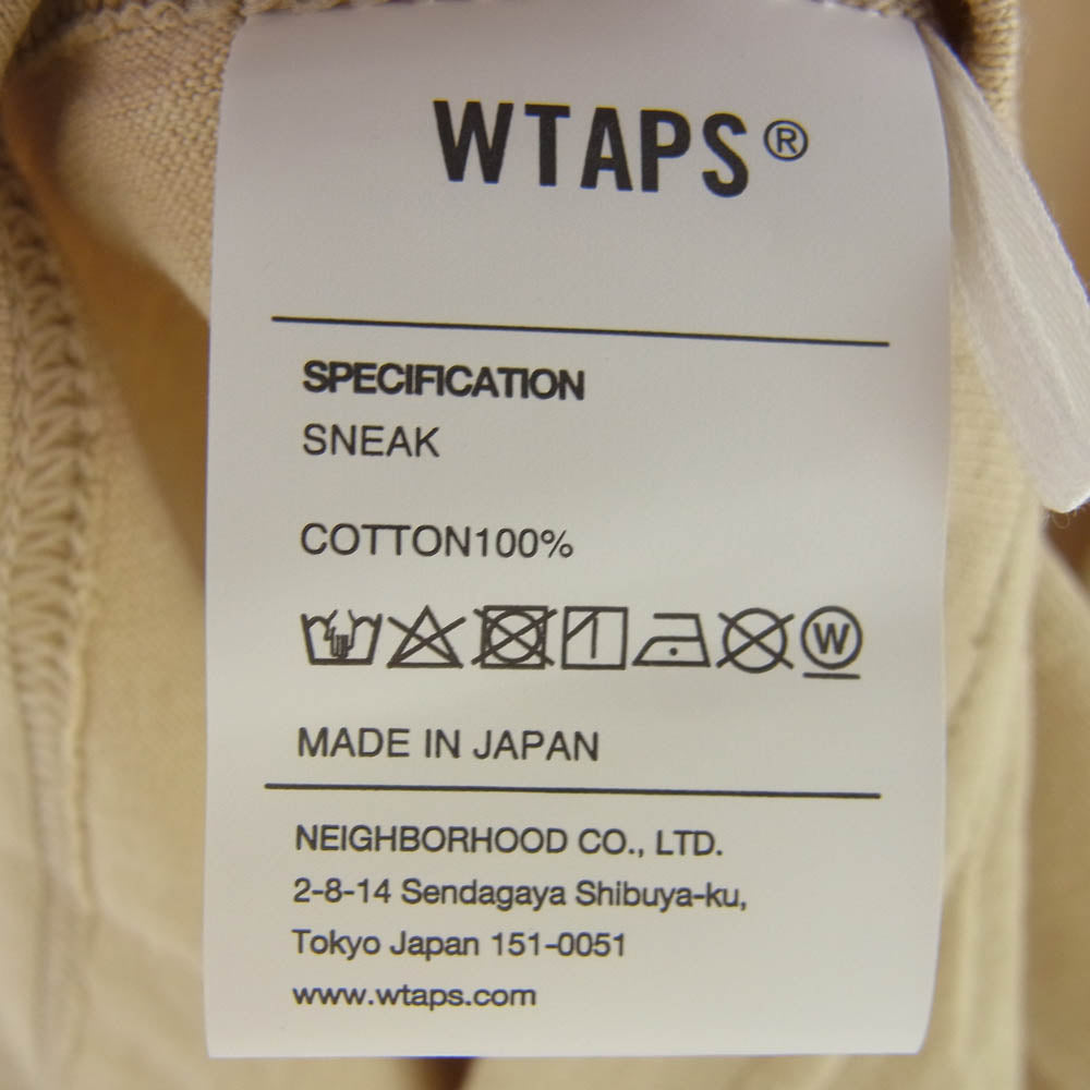 WTAPS ダブルタップス 22SS 221ATDT-STM03S MOON&STAR SS COTTON ムーン&スター 半袖 Tシャツ ベージュ系 2【美品】【中古】