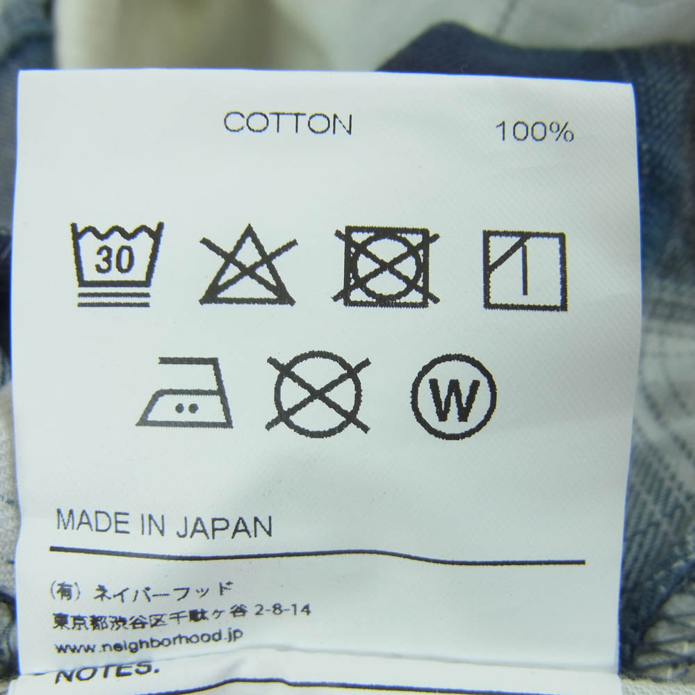 NEIGHBORHOOD ネイバーフッド 20AW 201ARNH-PTM03 B&C C-PT オンブレチェック イージー パンツ ネイビー系 ホワイト系 S【新古品】【未使用】【中古】