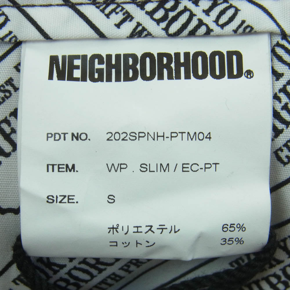 NEIGHBORHOOD ネイバーフッド 20AW 202SPNH-PTM04 WP SLIM EC-PT スリム ワーク パンツ 日本製 ブラック系 S【美品】【中古】