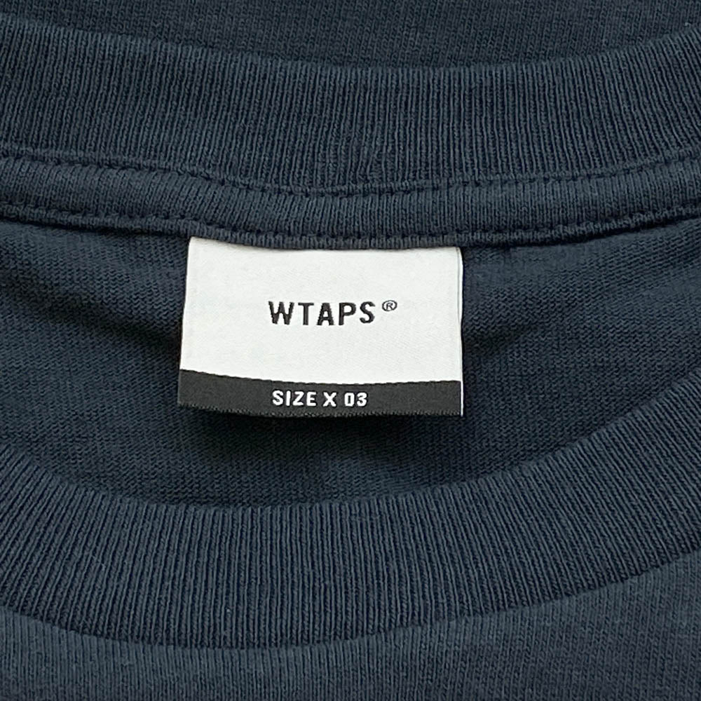 WTAPS ダブルタップス 22SS 221ATDT-STM07S IDENTITY SS COTTON アイデンティティー ショートスリーブ 半袖 Tシャツ ネイビー ネイビー系 3【新古品】【未使用】【中古】