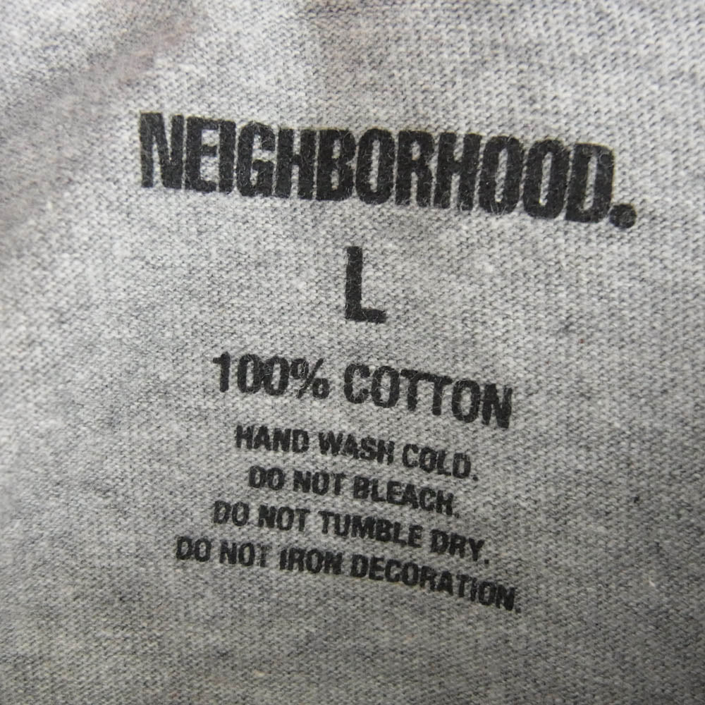 NEIGHBORHOOD ネイバーフッド 22AW 222PCNH-LT01 NH TEE-1 LS.CO ロゴプリント 長袖 Tシャツ ロンT カットソー グレー系 L【新古品】【未使用】【中古】