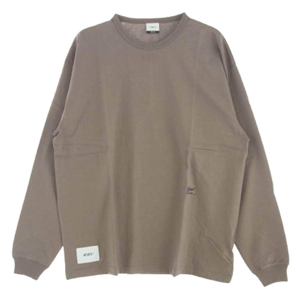 WTAPS ダブルタップス 20AW 202ATDT-CSM16 OG LS COPO 刺繍 長袖カットソー ベージュ系 4【極上美品】【中古】