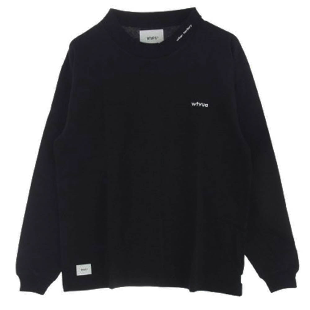 WTAPS ダブルタップス 20AW 202ATDT-CSM22 INDUSTRY MOCK NECK モックネック ロゴ刺繍 長袖カットソー ブラック系 3【美品】【中古】