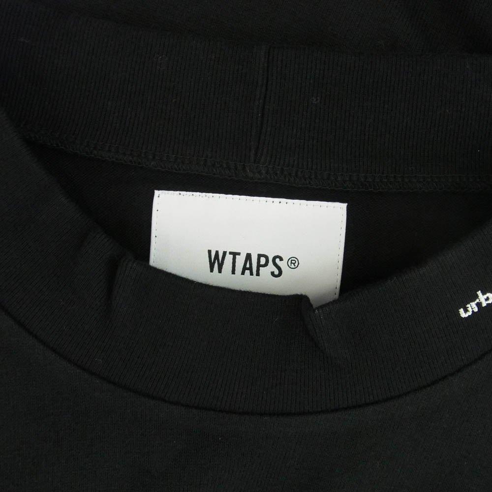 WTAPS ダブルタップス 20AW 202ATDT-CSM22 INDUSTRY MOCK NECK モックネック ロゴ刺繍 長袖カットソー ブラック系 3【美品】【中古】