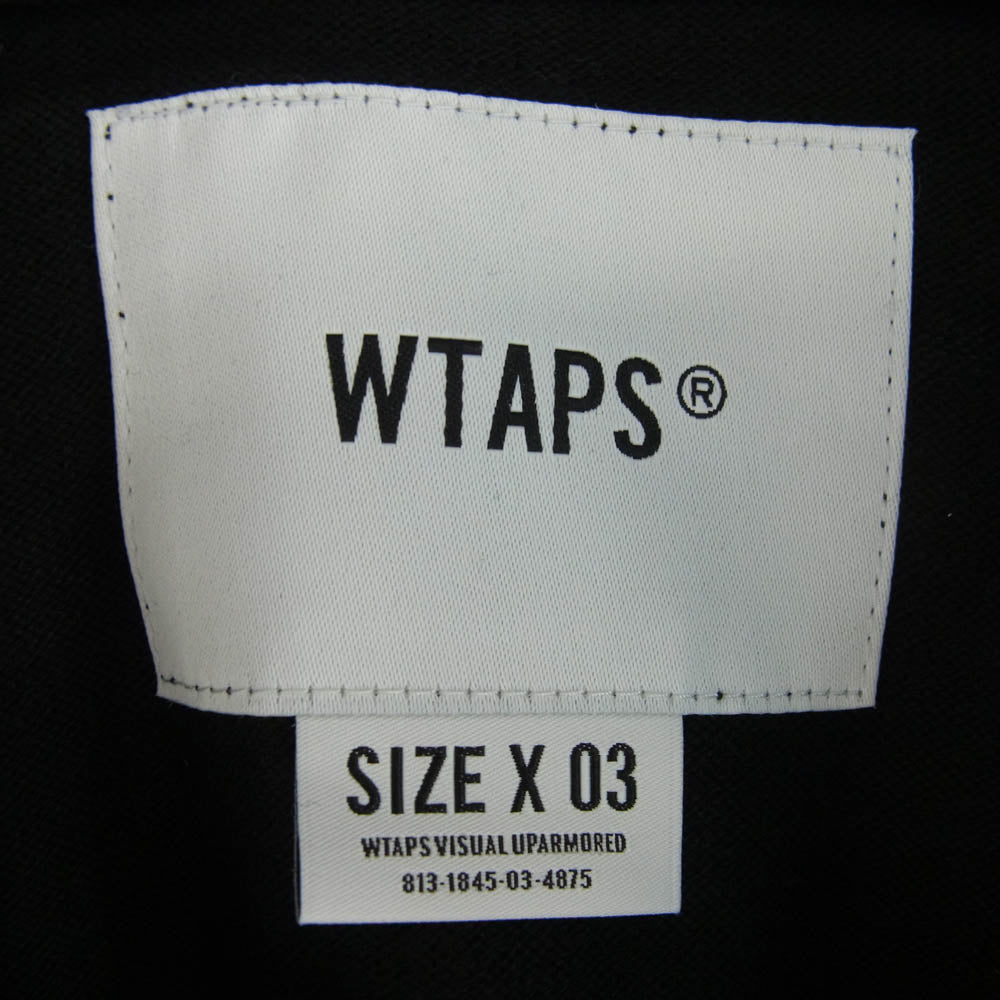 WTAPS ダブルタップス 20AW 202ATDT-CSM22 INDUSTRY MOCK NECK モックネック ロゴ刺繍 長袖カットソー ブラック系 3【美品】【中古】