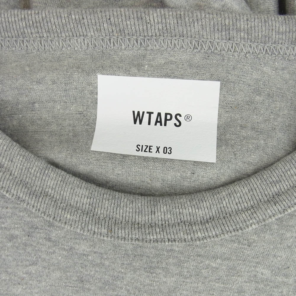 WTAPS ダブルタップス 24AW 242ATDT-CSM14 ISSUE LS CTPL アームサイドロゴプリント 長袖カットソー グレー系 3【新古品】【未使用】【中古】