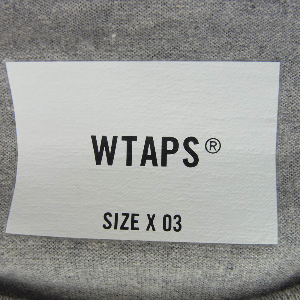 WTAPS ダブルタップス 24AW 242ATDT-CSM14 ISSUE LS CTPL アームサイドロゴプリント 長袖カットソー グレー系 3【新古品】【未使用】【中古】