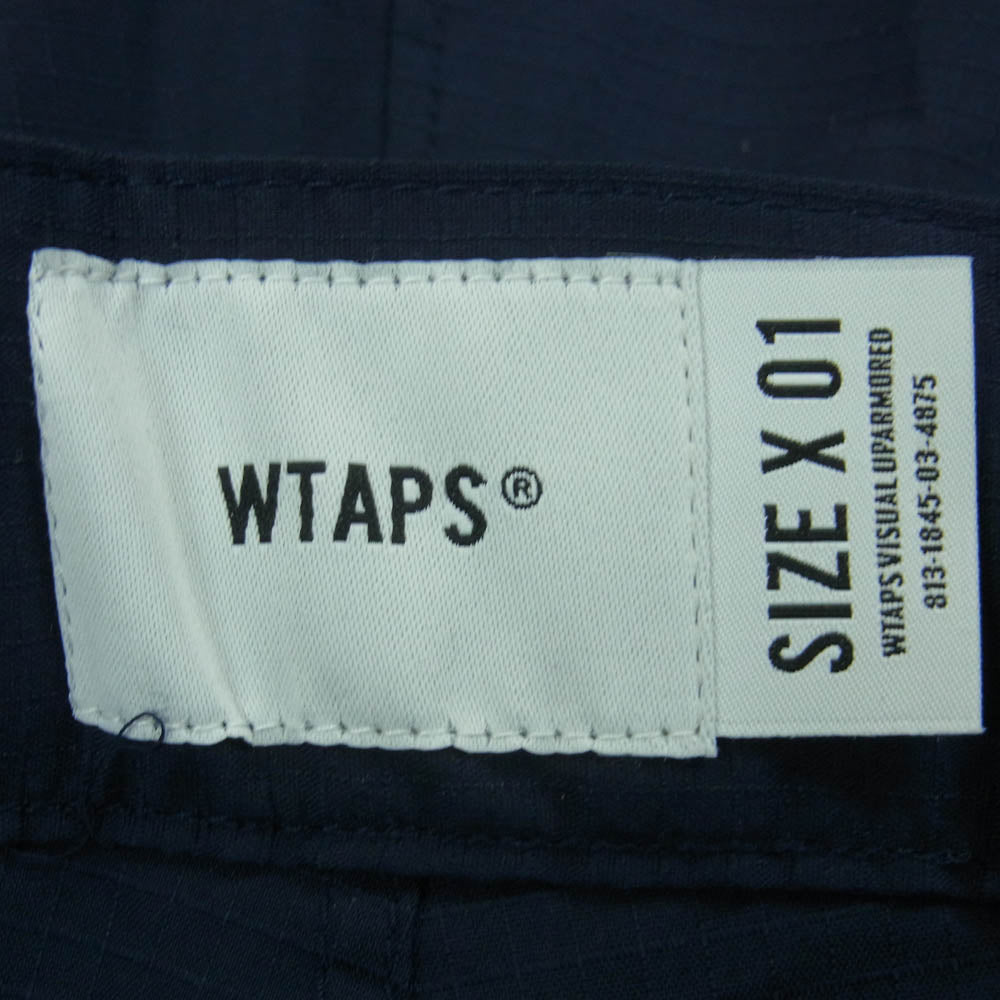 WTAPS ダブルタップス 21SS 211TQDT-PTM01 TUCK 01 TROUSERS リップストップ タック トラウザー パンツ ネイビー系 01【新古品】【未使用】【中古】