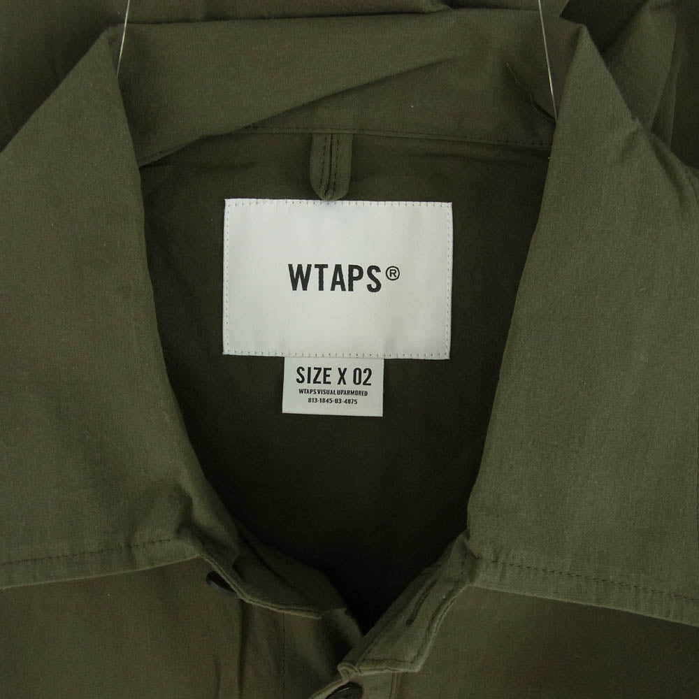 WTAPS ダブルタップス 22SS 221WVDT-SHM07 SHORT SLEEVE EXP SHIRT 半袖シャツ カーキ系 2【極上美品】【中古】