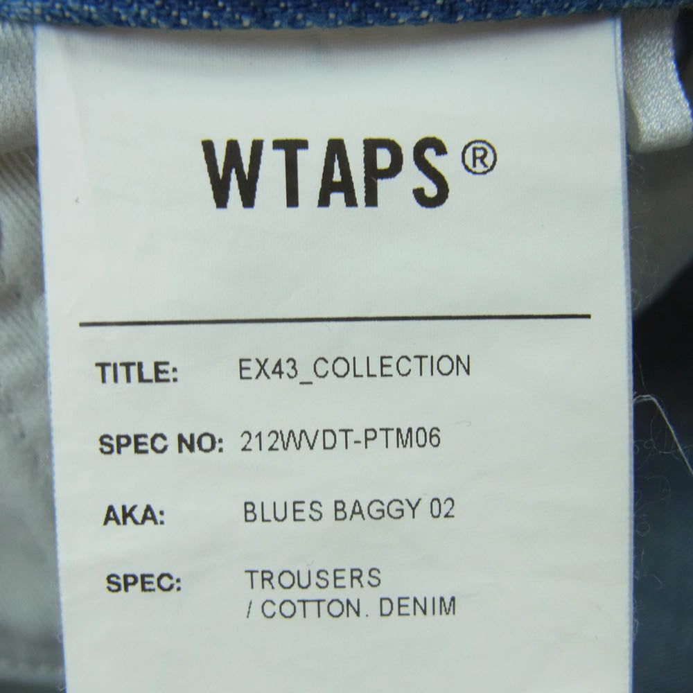 WTAPS ダブルタップス 21AW 212WVDT-PTM06 BLUES BAGGY 02 TROUSERS COTTON DENIM デニム パンツ インディゴブルー系 01【中古】