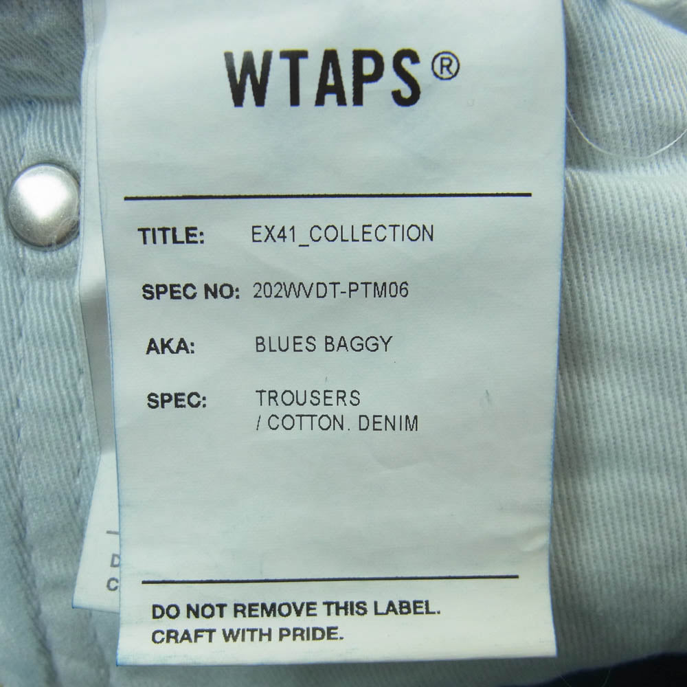 WTAPS ダブルタップス 20AW 202WVDT-PTM06 BLUES BAGGY TROUSERS ブルー バギー トラウザーズ デニム パンツ インディゴブルー系 01【新古品】【未使用】【中古】
