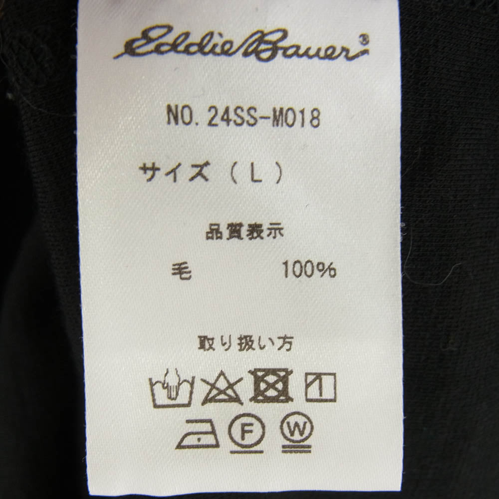 Eddie Bauer エディー・バウアー 24SS 24SS-M018 Black Tag Collection ブラックタグコレクション All Purpose Merino Crew Neck long Sleeve メリノウール 長袖カットソー ブラック系 L【中古】
