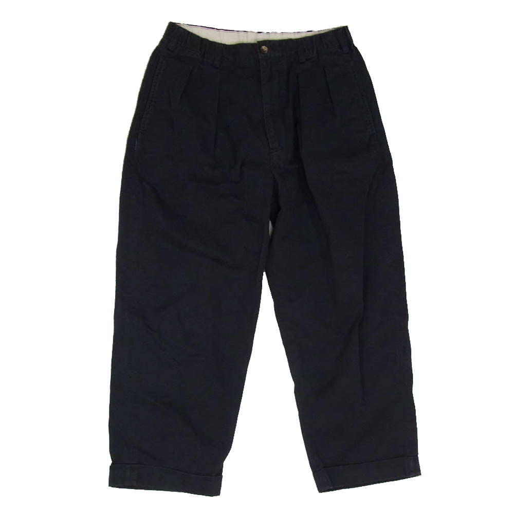 タップウォーター Cotton Chino Tuck Trousers コットン チノ トラウザー パンツ ネイビー系 34【中古】